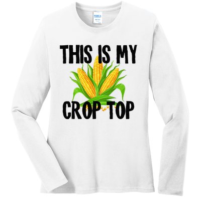 This Is My Crop Top Hilarious Funny Meme Ladies Long Sleeve Shirt