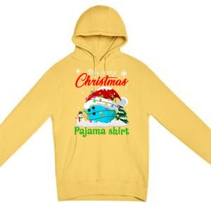 This Is My Christmas Pajama Xmas Lights Bowling Ball Lover Gift Premium Pullover Hoodie