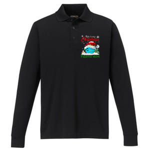 This Is My Christmas Pajama Xmas Lights Bowling Ball Lover Gift Performance Long Sleeve Polo