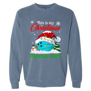 This Is My Christmas Pajama Xmas Lights Bowling Ball Lover Gift Garment-Dyed Sweatshirt