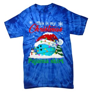 This Is My Christmas Pajama Xmas Lights Bowling Ball Lover Gift Tie-Dye T-Shirt