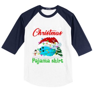 This Is My Christmas Pajama Xmas Lights Bowling Ball Lover Gift Baseball Sleeve Shirt