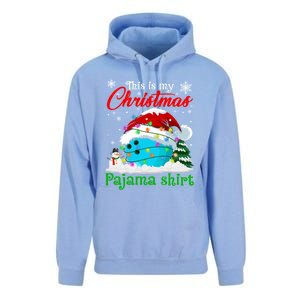 This Is My Christmas Pajama Xmas Lights Bowling Ball Lover Gift Unisex Surf Hoodie