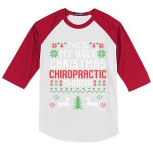 This Is My Ugly Christmas Chiropractic Chiropractor Gift Kids Colorblock Raglan Jersey