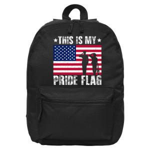 This Is My Pride Flag USA American 4th Of July Patriotic 16 in Basic Backpack