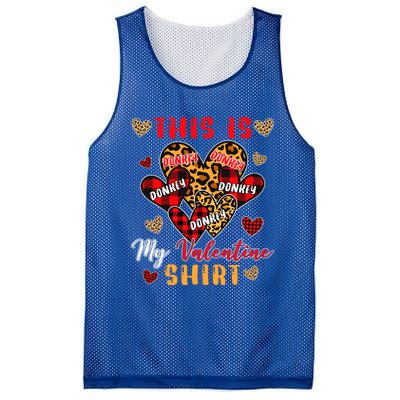 This Is My Valentine Cool Gift Cute Valentine Donkey Farmer Gift Mesh Reversible Basketball Jersey Tank