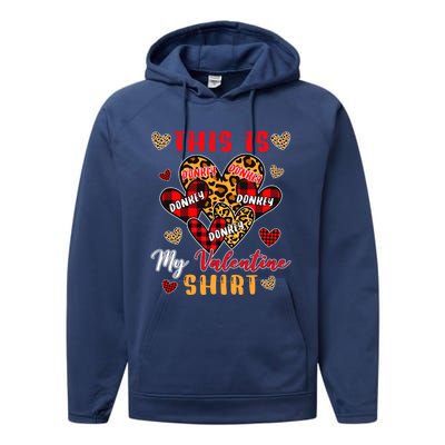 This Is My Valentine Cool Gift Cute Valentine Donkey Farmer Gift Performance Fleece Hoodie