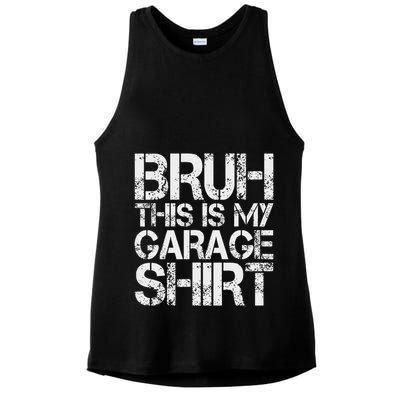 This Is My Garage Mechanic Dad Jokes Funny Fathers Day Ladies PosiCharge Tri-Blend Wicking Tank