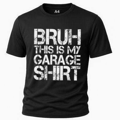 This Is My Garage Mechanic Dad Jokes Funny Fathers Day Cooling Performance Crew T-Shirt