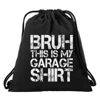 This Is My Garage Mechanic Dad Jokes Funny Fathers Day Drawstring Bag