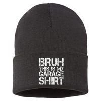 This Is My Garage Mechanic Dad Jokes Funny Fathers Day Sustainable Knit Beanie