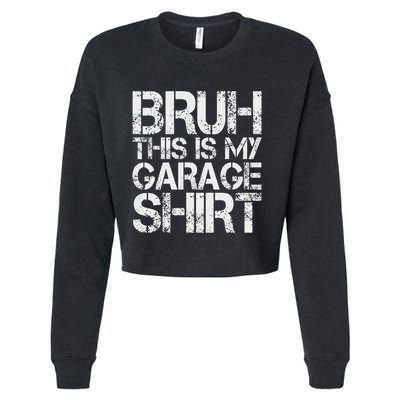 This Is My Garage Mechanic Dad Jokes Funny Fathers Day Cropped Pullover Crew