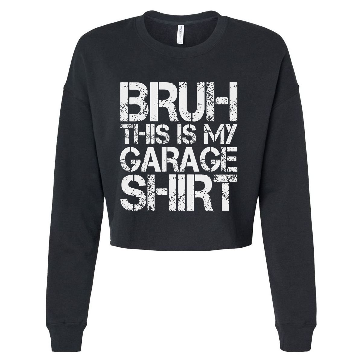This Is My Garage Mechanic Dad Jokes Funny Fathers Day Cropped Pullover Crew