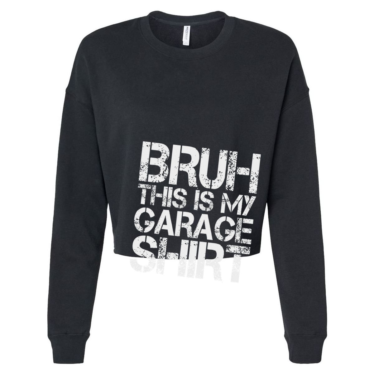 This Is My Garage Mechanic Dad Jokes Funny Fathers Day Cropped Pullover Crew