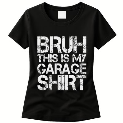 This Is My Garage Mechanic Dad Jokes Funny Fathers Day Womens T-Shirt