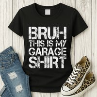 This Is My Garage Mechanic Dad Jokes Funny Fathers Day Womens T-Shirt