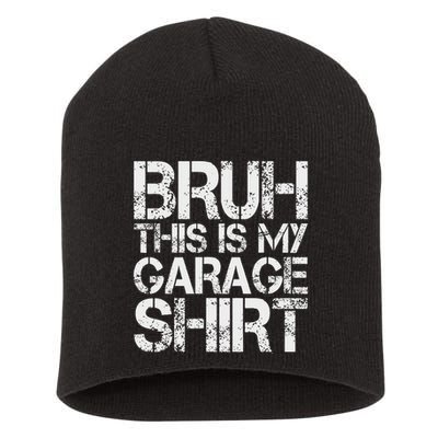 This Is My Garage Mechanic Dad Jokes Funny Fathers Day Short Acrylic Beanie