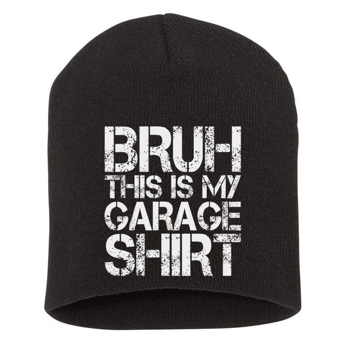 This Is My Garage Mechanic Dad Jokes Funny Fathers Day Short Acrylic Beanie