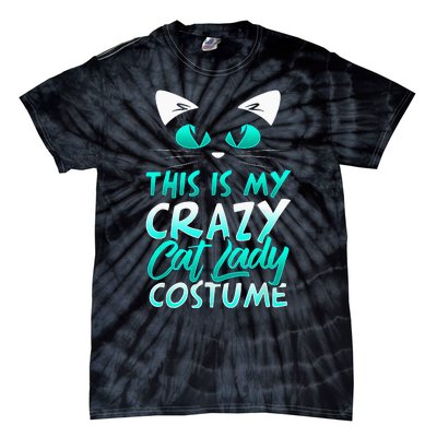 This Is My Crazy Cat Lady Costume Halloween Funny Cat Tie-Dye T-Shirt