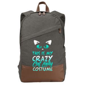 This Is My Crazy Cat Lady Costume Halloween Funny Cat Cotton Canvas Backpack