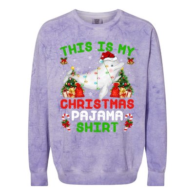 This Is My Christmas Pajama Gift Beluga Whale Christmas Cute Gift Colorblast Crewneck Sweatshirt