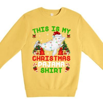 This Is My Christmas Pajama Gift Beluga Whale Christmas Cute Gift Premium Crewneck Sweatshirt