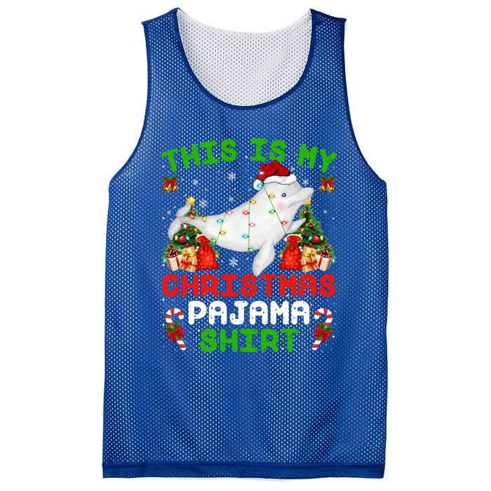 This Is My Christmas Pajama Gift Beluga Whale Christmas Cute Gift Mesh Reversible Basketball Jersey Tank