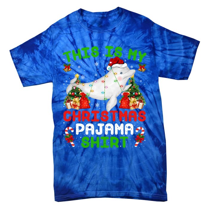 This Is My Christmas Pajama Gift Beluga Whale Christmas Cute Gift Tie-Dye T-Shirt