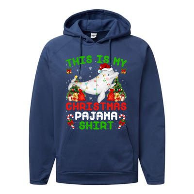 This Is My Christmas Pajama Gift Beluga Whale Christmas Cute Gift Performance Fleece Hoodie