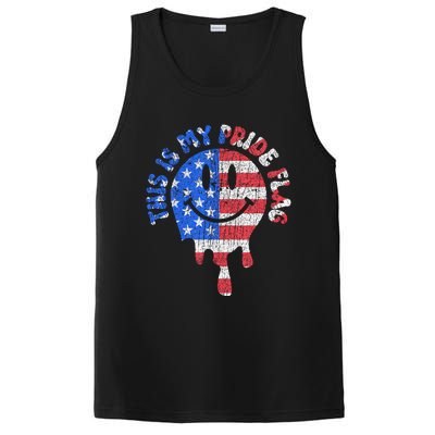 This Is My Pride Flag USA Happy Face American 4th of July PosiCharge Competitor Tank