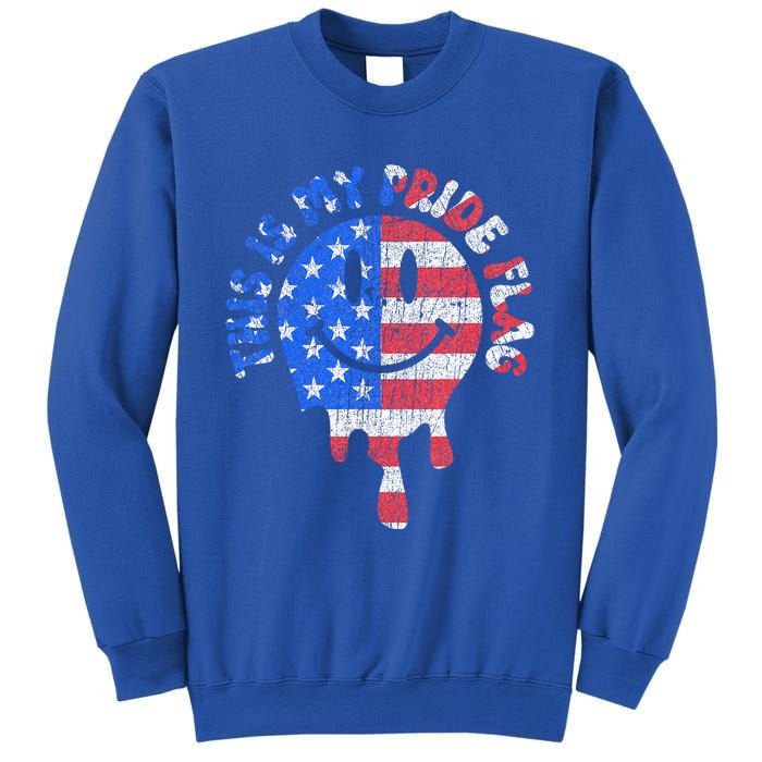 This Is My Pride Flag USA Happy Face American 4th of July Sweatshirt