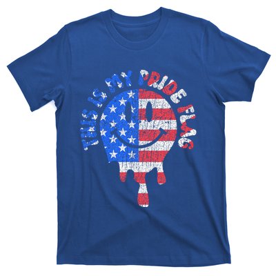 This Is My Pride Flag USA Happy Face American 4th of July T-Shirt