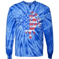 This Is My Pride Flag USA Happy Face American 4th of July Tie-Dye Long Sleeve Shirt