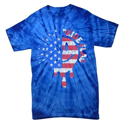 This Is My Pride Flag USA Happy Face American 4th of July Tie-Dye T-Shirt