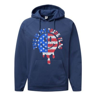 This Is My Pride Flag USA Happy Face American 4th of July Performance Fleece Hoodie