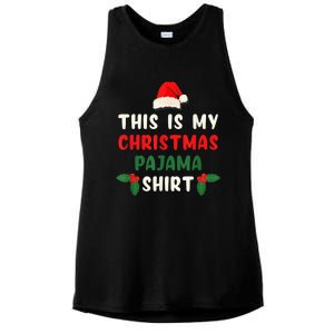 This Is My Christmas Pajama Shirt Xmas Morning PJs Ladies PosiCharge Tri-Blend Wicking Tank