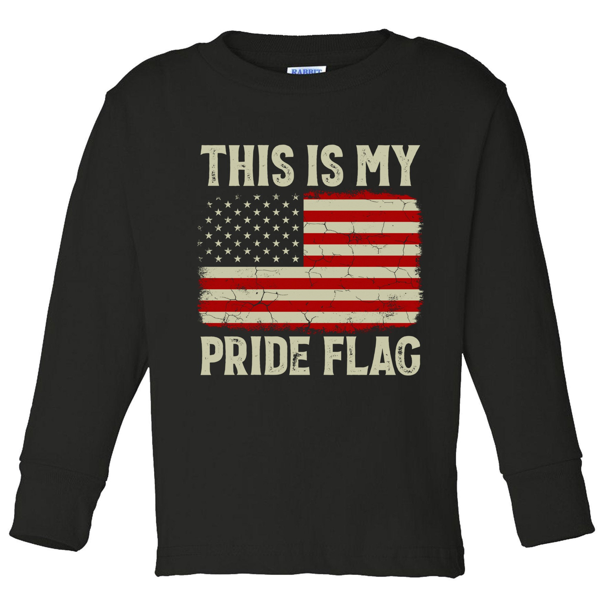 This Is My Pride Flag Patriotic American Flag, 4th of July  Toddler Long Sleeve Shirt