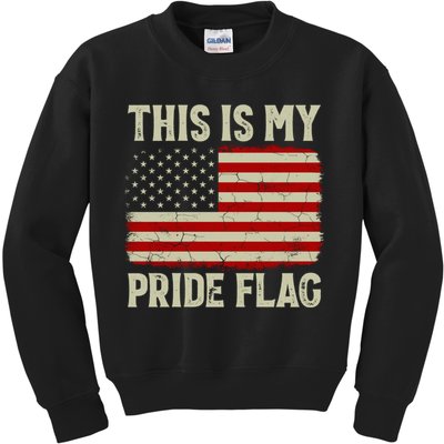 This Is My Pride Flag Patriotic American Flag, 4th of July  Kids Sweatshirt