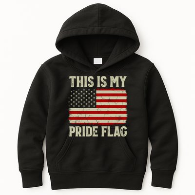 This Is My Pride Flag Patriotic American Flag, 4th of July  Kids Hoodie