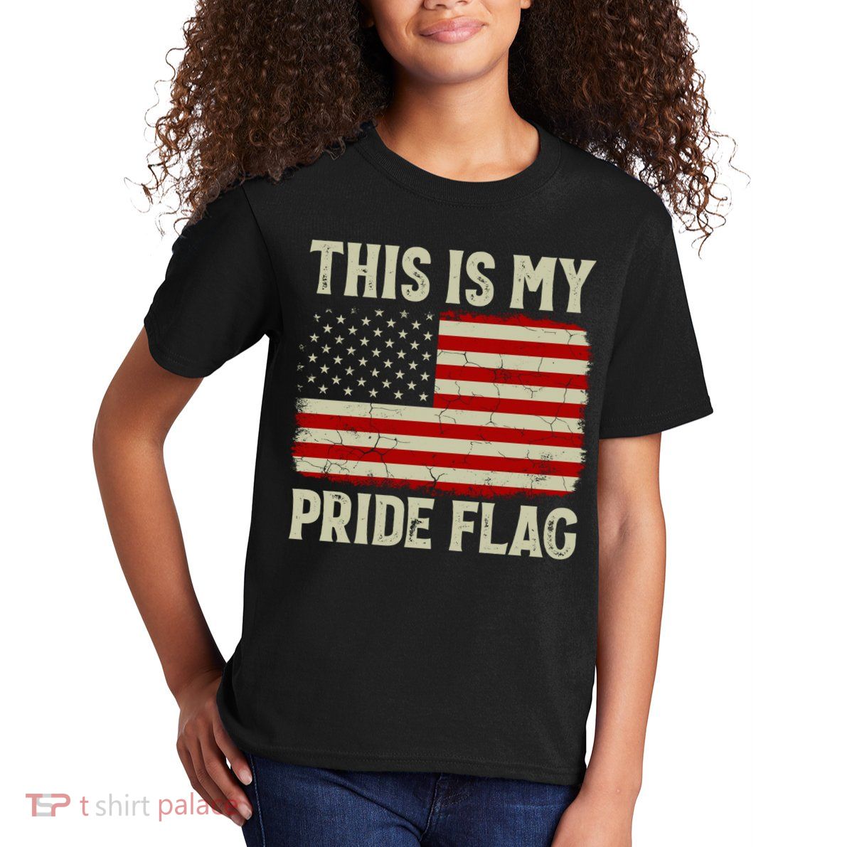 This Is My Pride Flag Patriotic American Flag, 4th of July  Kids T-Shirt