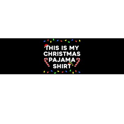 This Is My Christmas Pajama Lights Funny Holiday Family Xmas Bumper Sticker