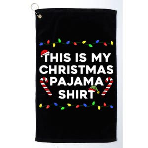 This Is My Christmas Pajama Lights Funny Holiday Family Xmas Platinum Collection Golf Towel