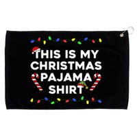 This Is My Christmas Pajama Lights Funny Holiday Family Xmas Grommeted Golf Towel