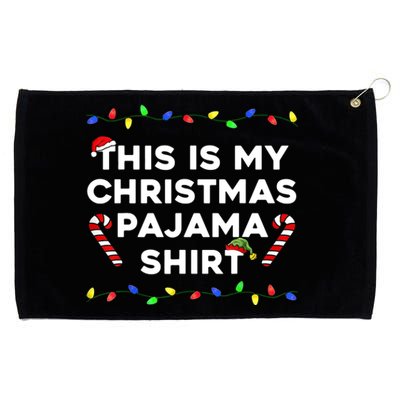 This Is My Christmas Pajama Lights Funny Holiday Family Xmas Grommeted Golf Towel