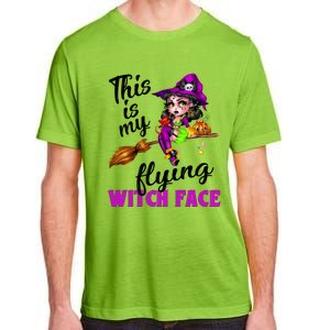 This Is My Flying Witch Face Cute Goth Witch On Broomstick Gift Adult ChromaSoft Performance T-Shirt