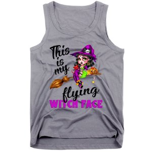 This Is My Flying Witch Face Cute Goth Witch On Broomstick Gift Tank Top