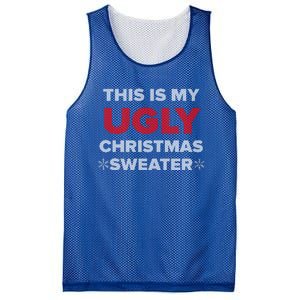 This Is My Ugly Christmas Sweater Funny Gift Mesh Reversible Basketball Jersey Tank