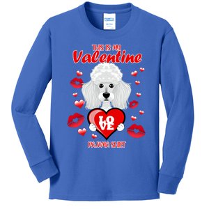 This Is My Valentine Pajama I Poodle Gift Kids Long Sleeve Shirt