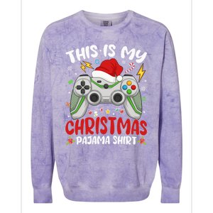 This Is My Christmas Pajama Video Game Gamer Boy Teens Colorblast Crewneck Sweatshirt