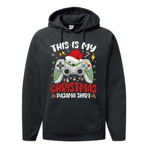 This Is My Christmas Pajama Video Game Gamer Boy Teens Performance Fleece Hoodie